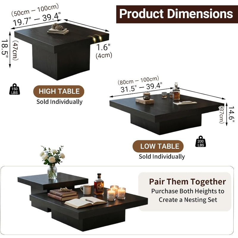 Rustic Square Coffee Table