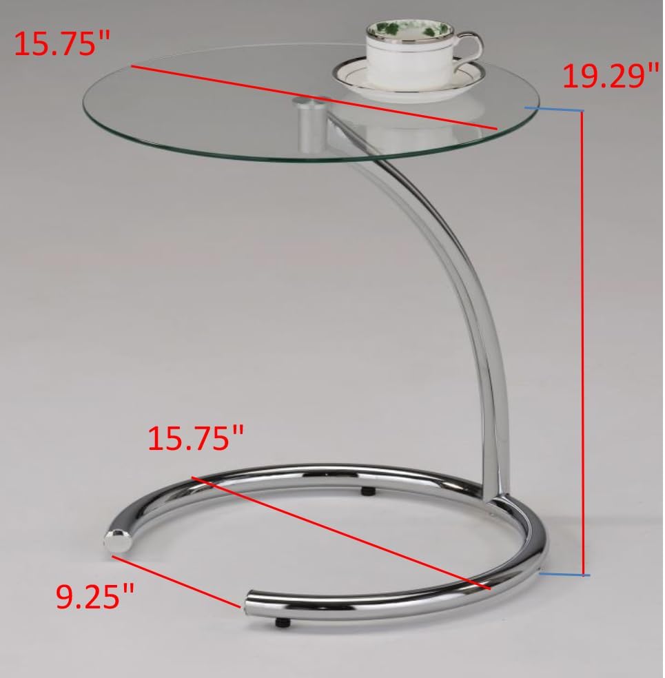 Chrome Base Glass Side Table