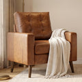 Brown Tufted Faux Leather Chairs