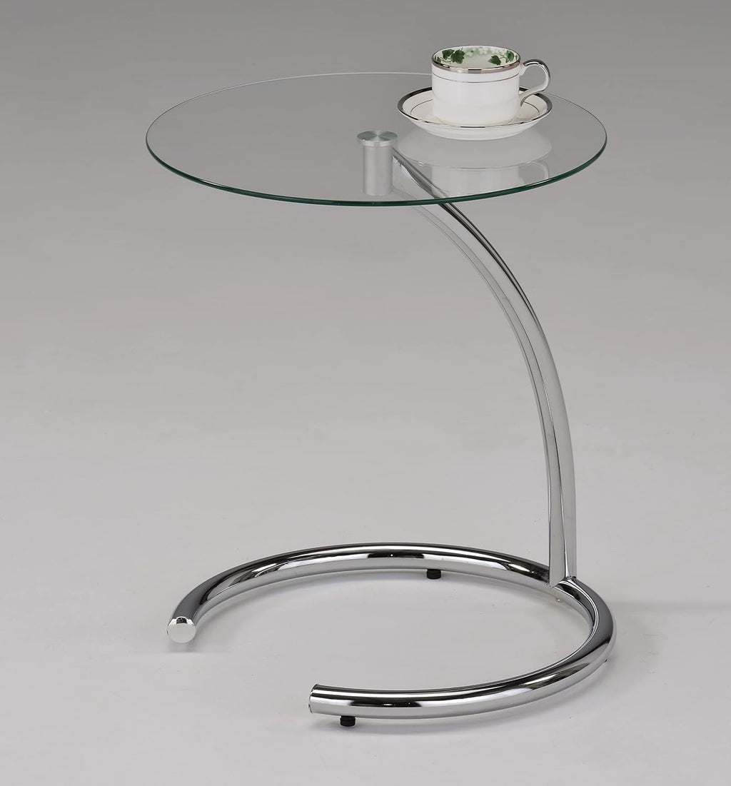 Chrome Base Glass Side Table