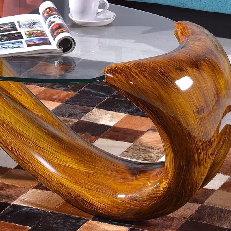 Mid-Century Brown Glass Coffee Table