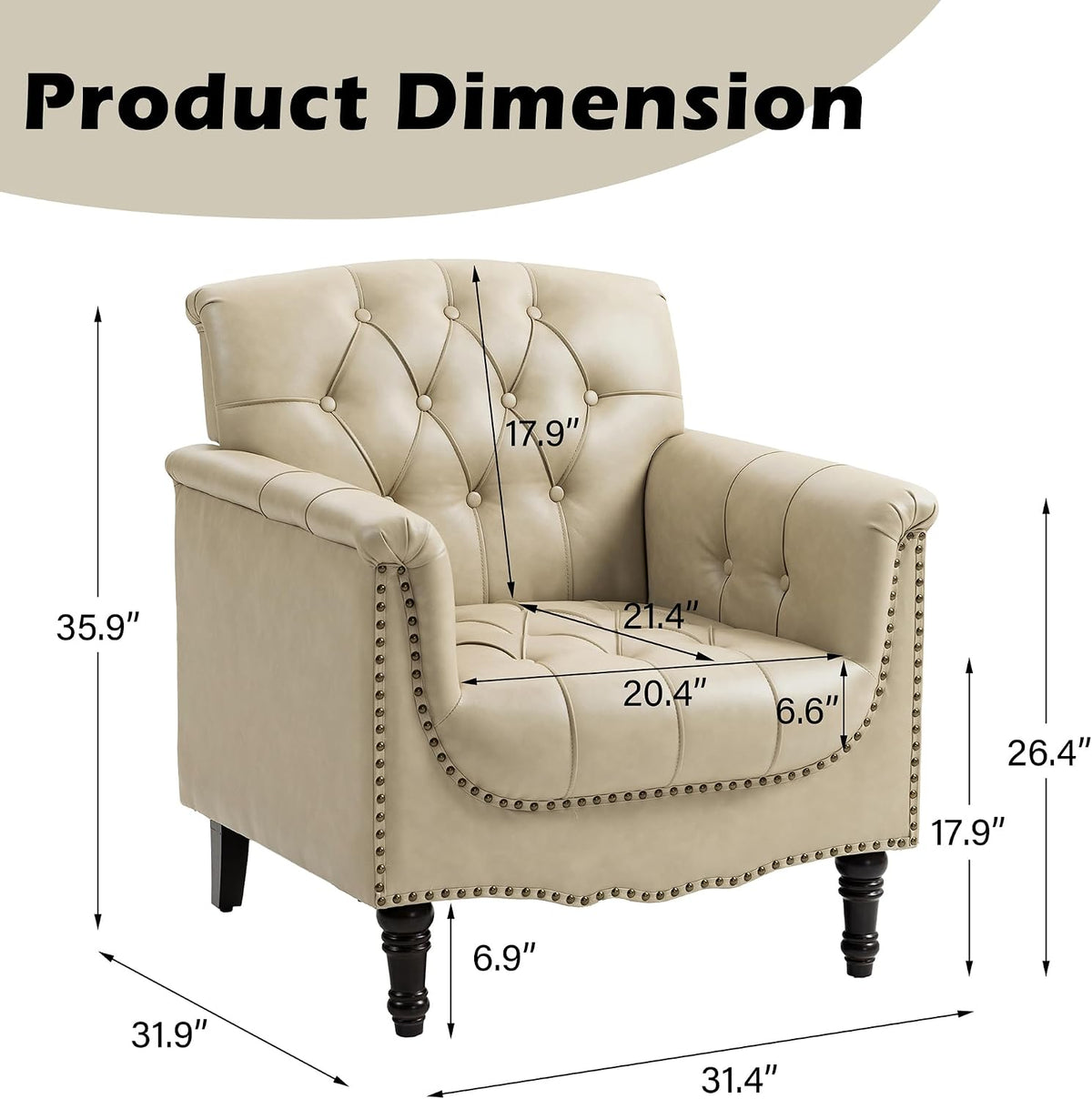 Tufted Faux Leather Accent Chair