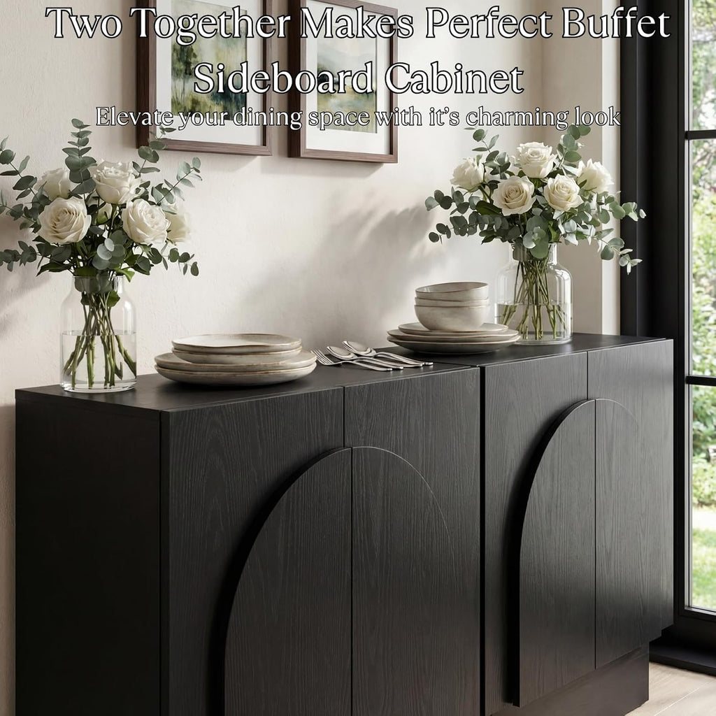 Black Arched Door Sideboard Set
