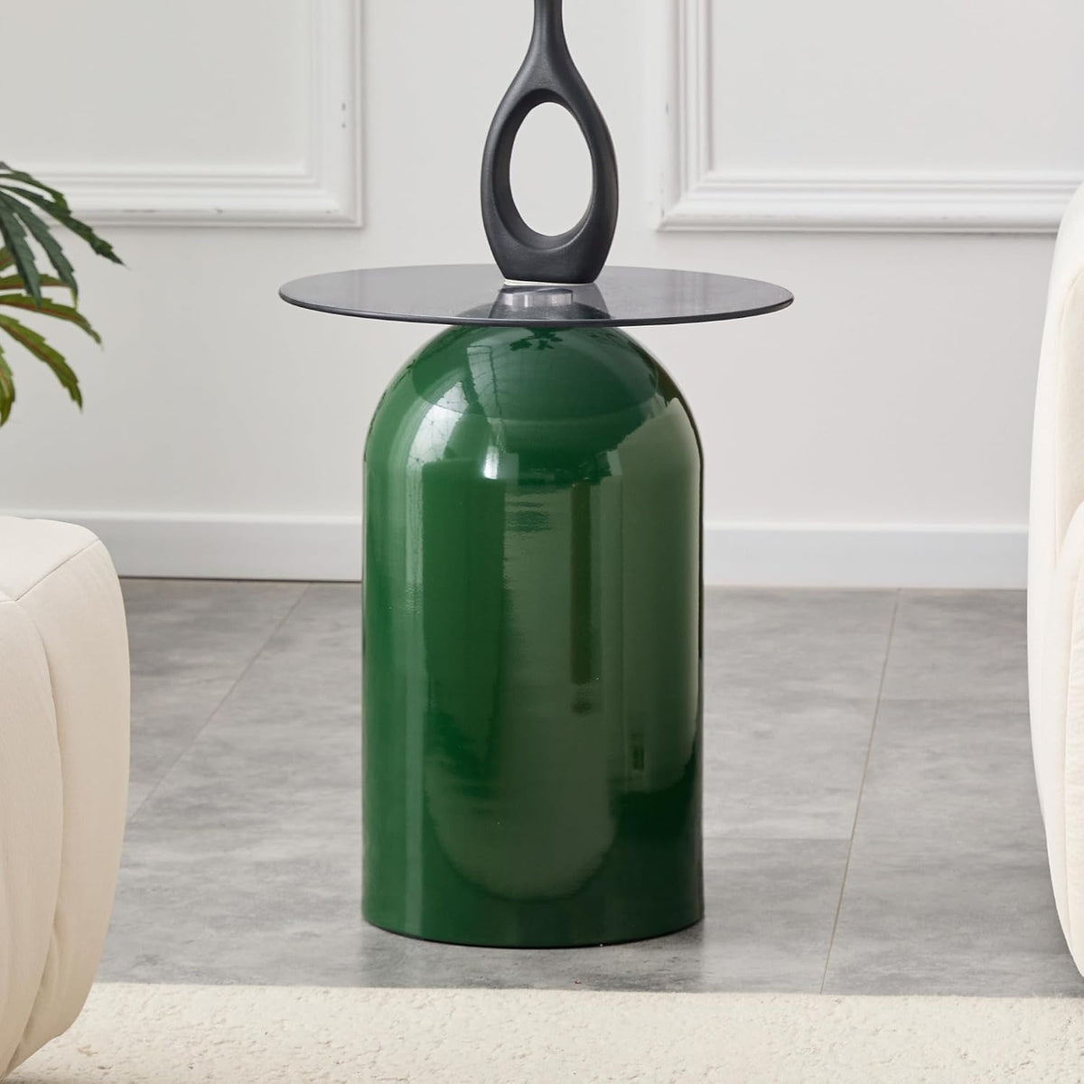 Mid-Century Green Glass Coffee Table