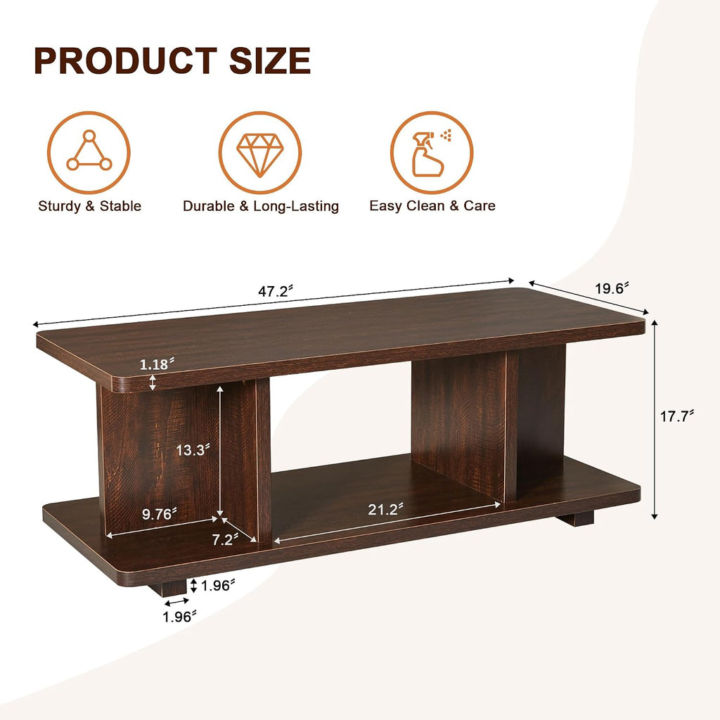 Dark Brown Farmhouse Coffee Table