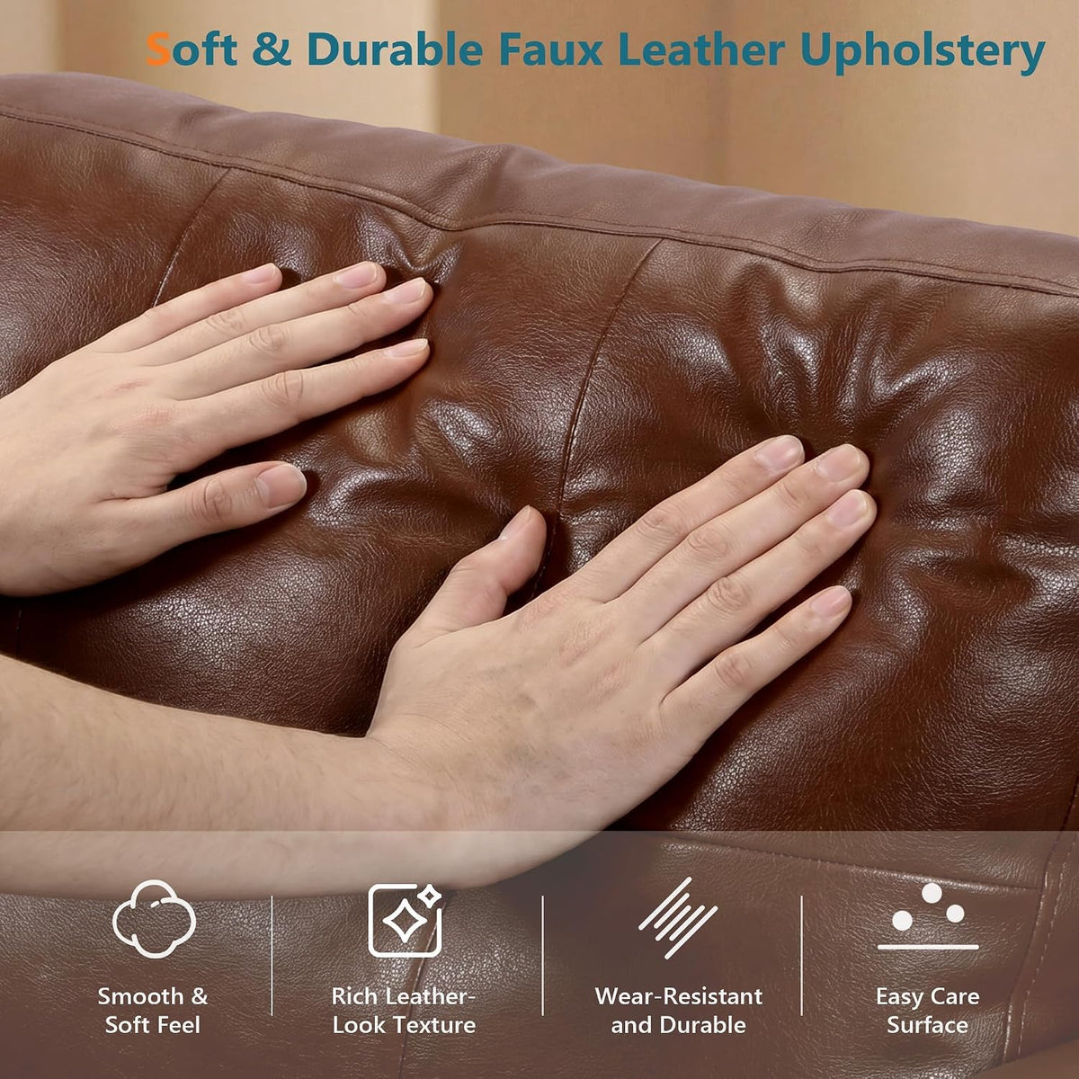 Mid-Century Tufted Leather Accent Chair