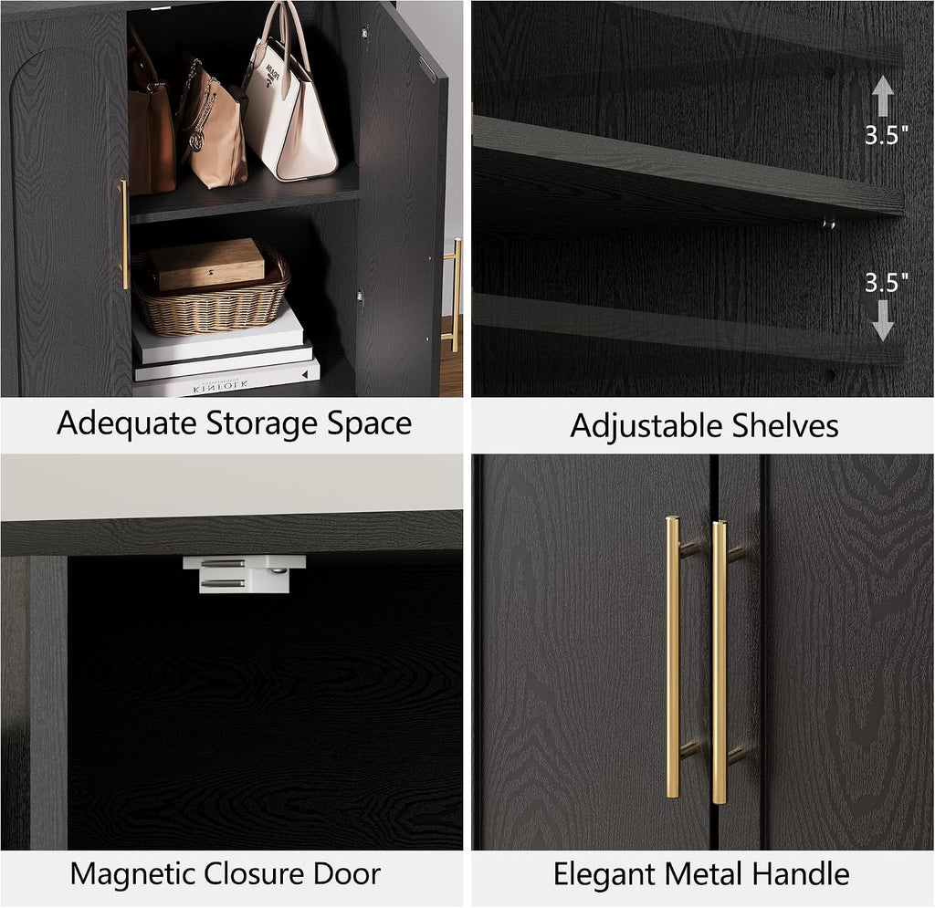 Black Storage Sideboard Set