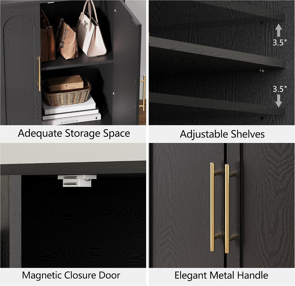 Black Storage Sideboard Set