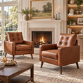 2-Pack Tufted Faux Leather Chairs