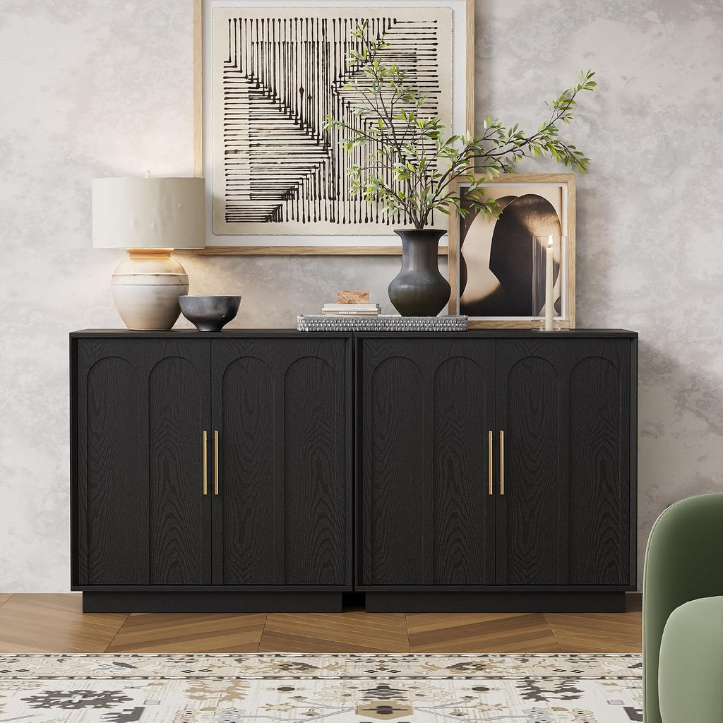 Black Storage Sideboard Set