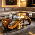 Mid-Century Brown Glass Coffee Table