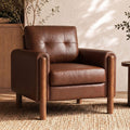 Mid-Century Tufted Leather Accent Chair