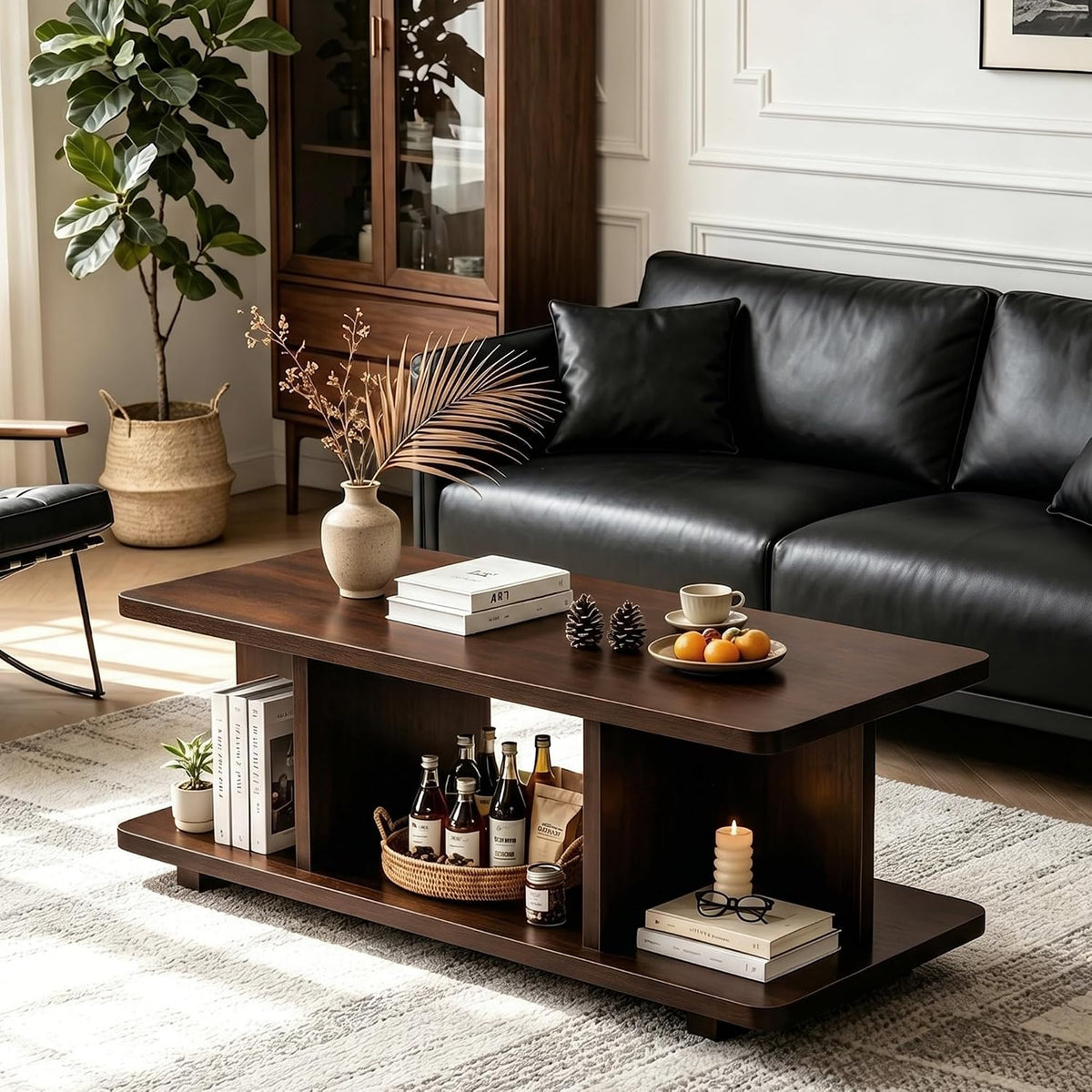 Dark Brown Farmhouse Coffee Table