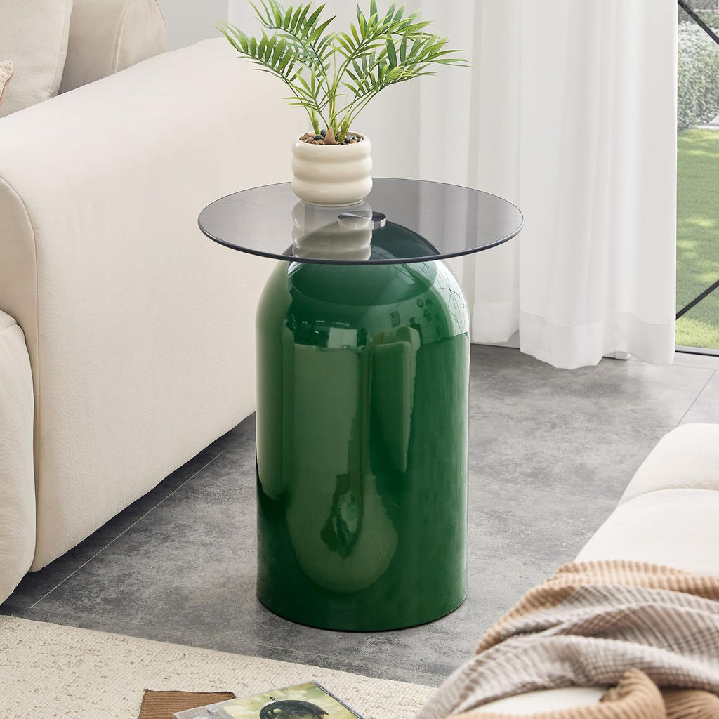 Mid-Century Green Glass Coffee Table