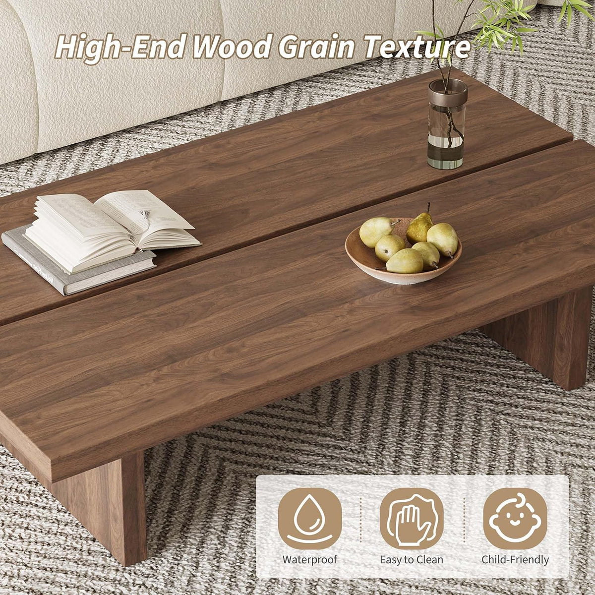 Brown Walnut Coffee Table