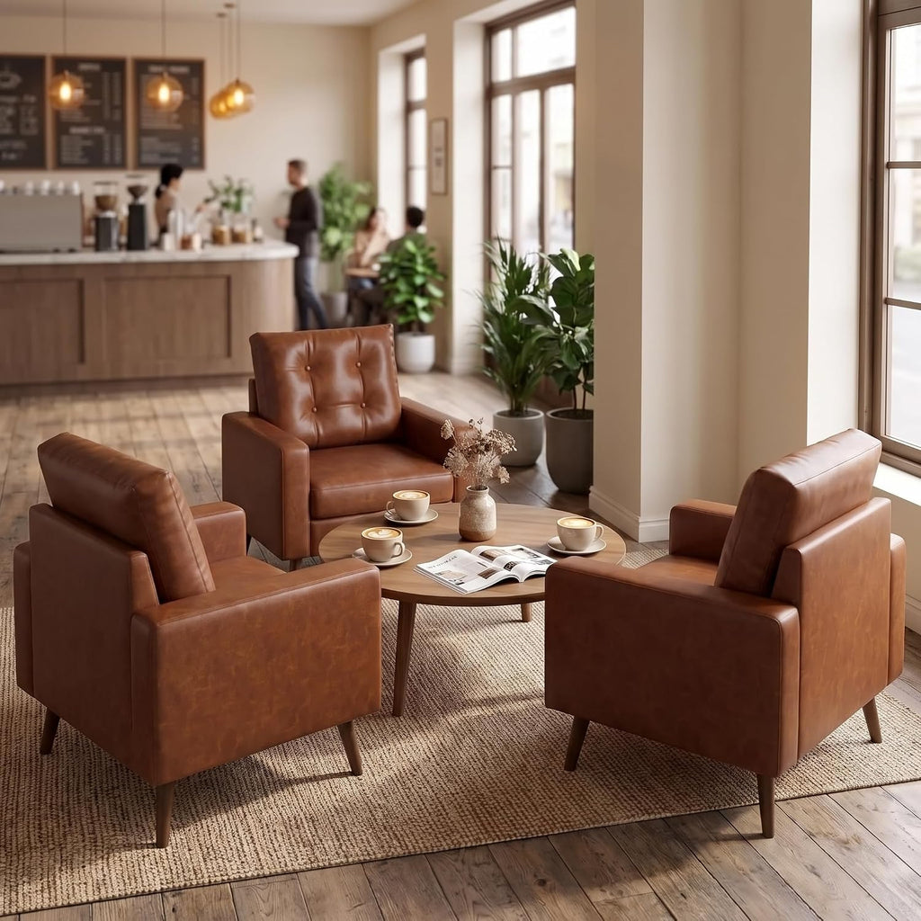 2-Pack Tufted Faux Leather Chairs