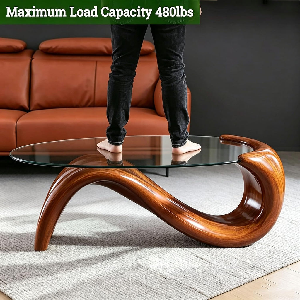 Mid-Century Brown Glass Coffee Table