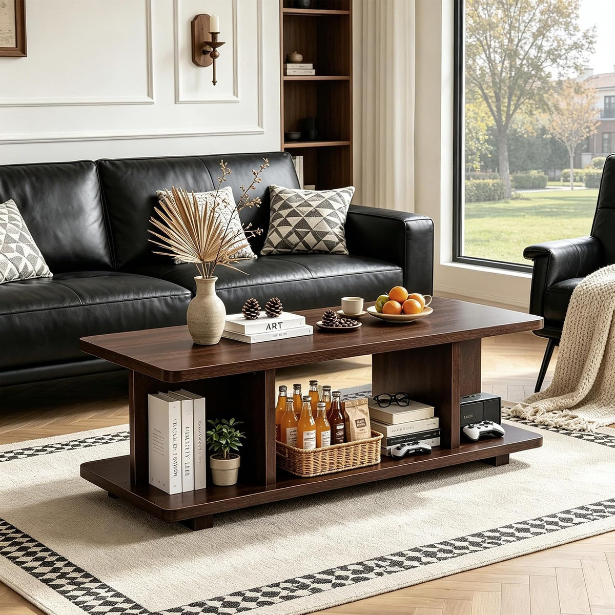 Dark Brown Farmhouse Coffee Table