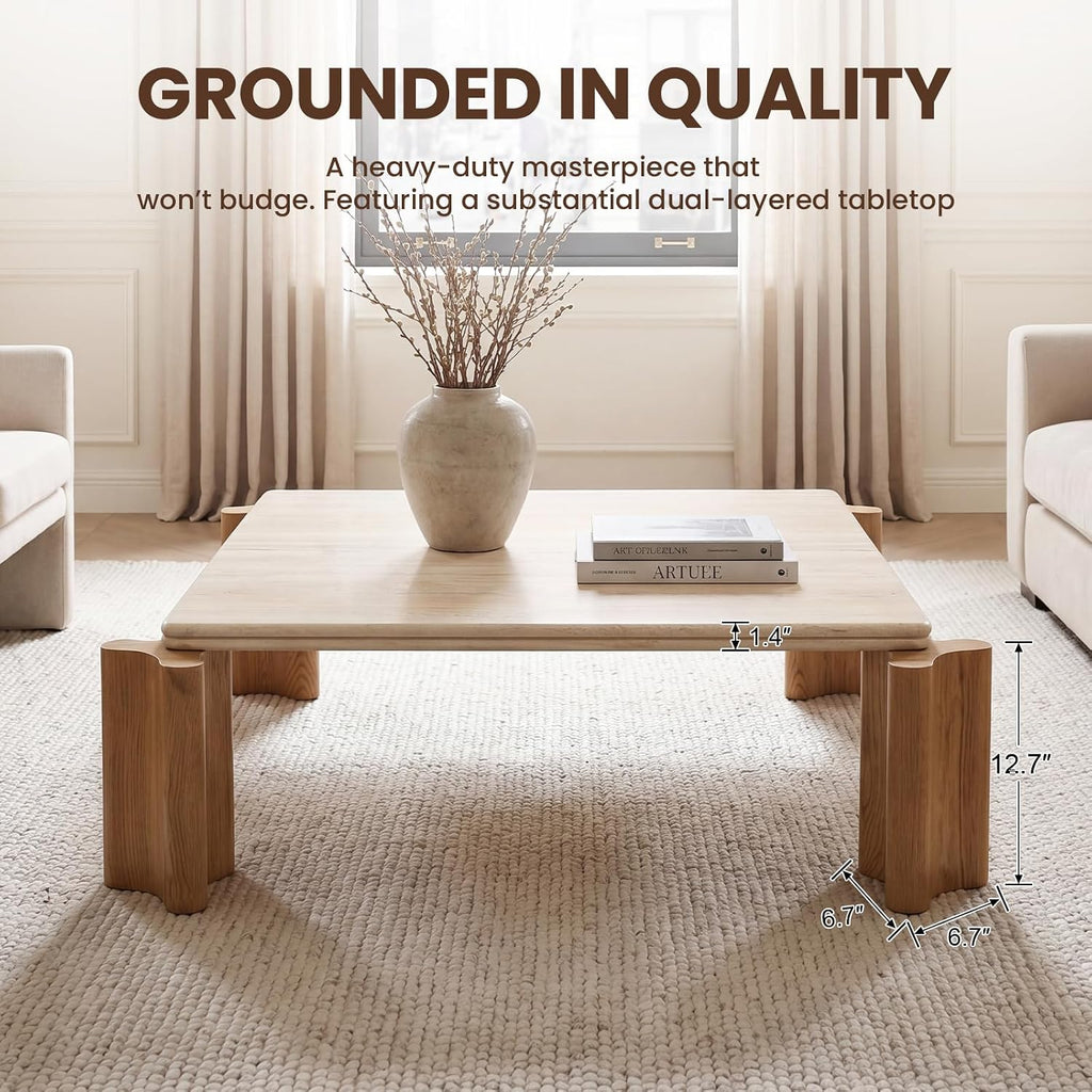 Travertine Wood Coffee Table