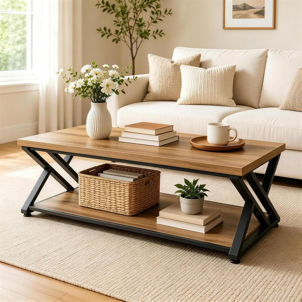 Rustic 2-Tier Coffee Table