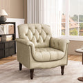 Tufted Faux Leather Accent Chair