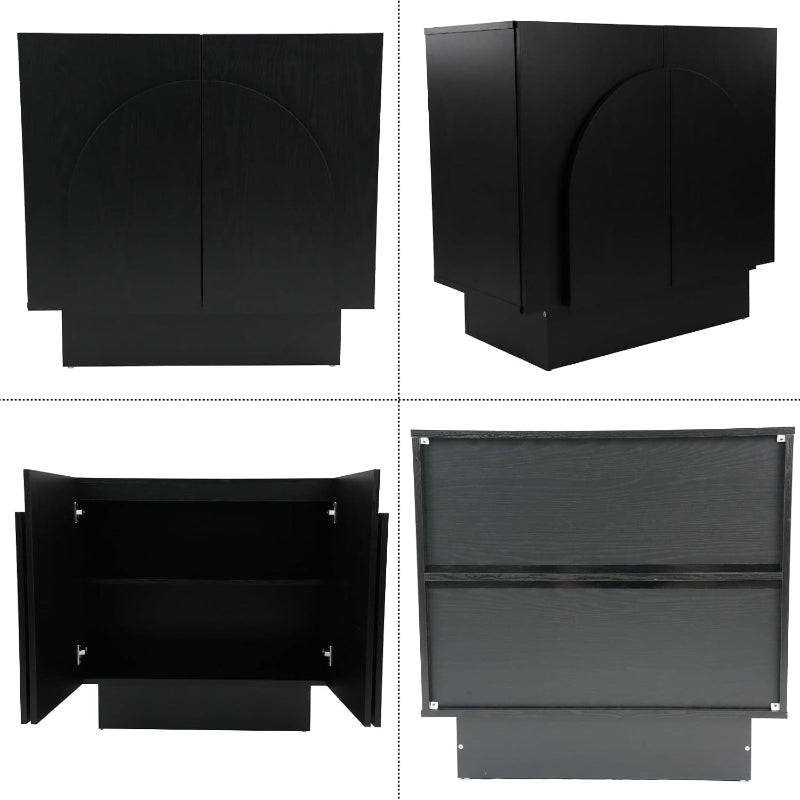 Black Arched Door Sideboard Set