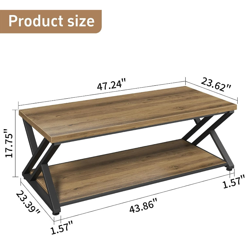 Rustic 2-Tier Coffee Table