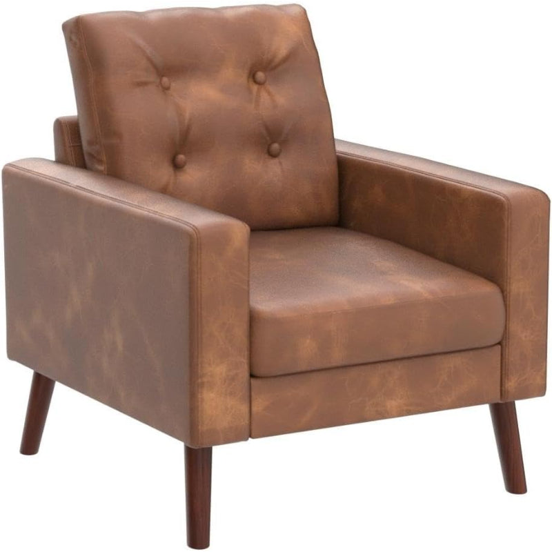 2-Pack Tufted Faux Leather Chairs